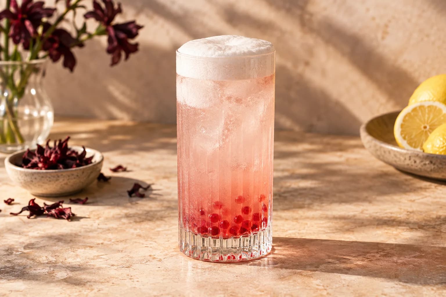 Hibiscus Gin Fizz — the one the bar remembers you for